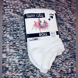 Vintage Twin City Socks Roll Top Terry Lined Cushion Thick Ankle Men’s 10-13 new